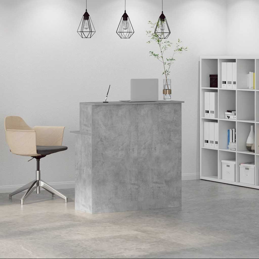 Empfangstheke Betongrau 100x50x103,5 cm Holzwerkstoff