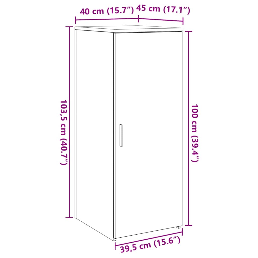Lagerschrank Weiß 40 x 45 x 103,5 cm Holzwerkstoff