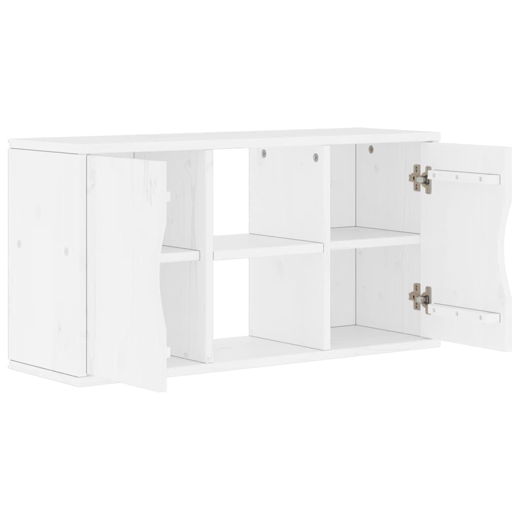 TV-Schrank ODDA Weiß 79x24x40 cm Massivholz Kiefer