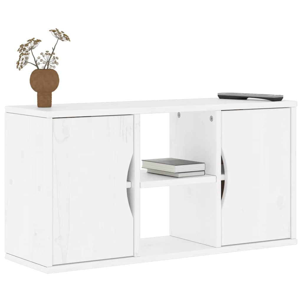 TV-Schrank ODDA Weiß 79x24x40 cm Massivholz Kiefer