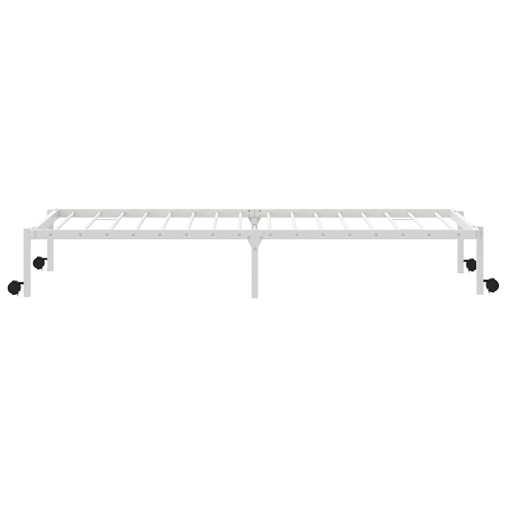 Bettgestell ohne Matratze Klappbar Weiß 90x190 cm Stahl
