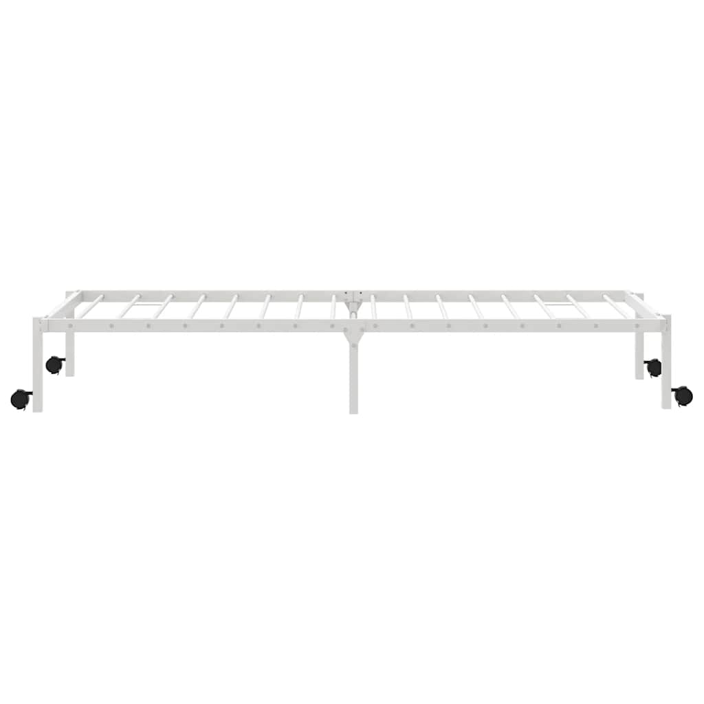 Bettgestell ohne Matratze Klappbar Weiß 100x200 cm Stahl