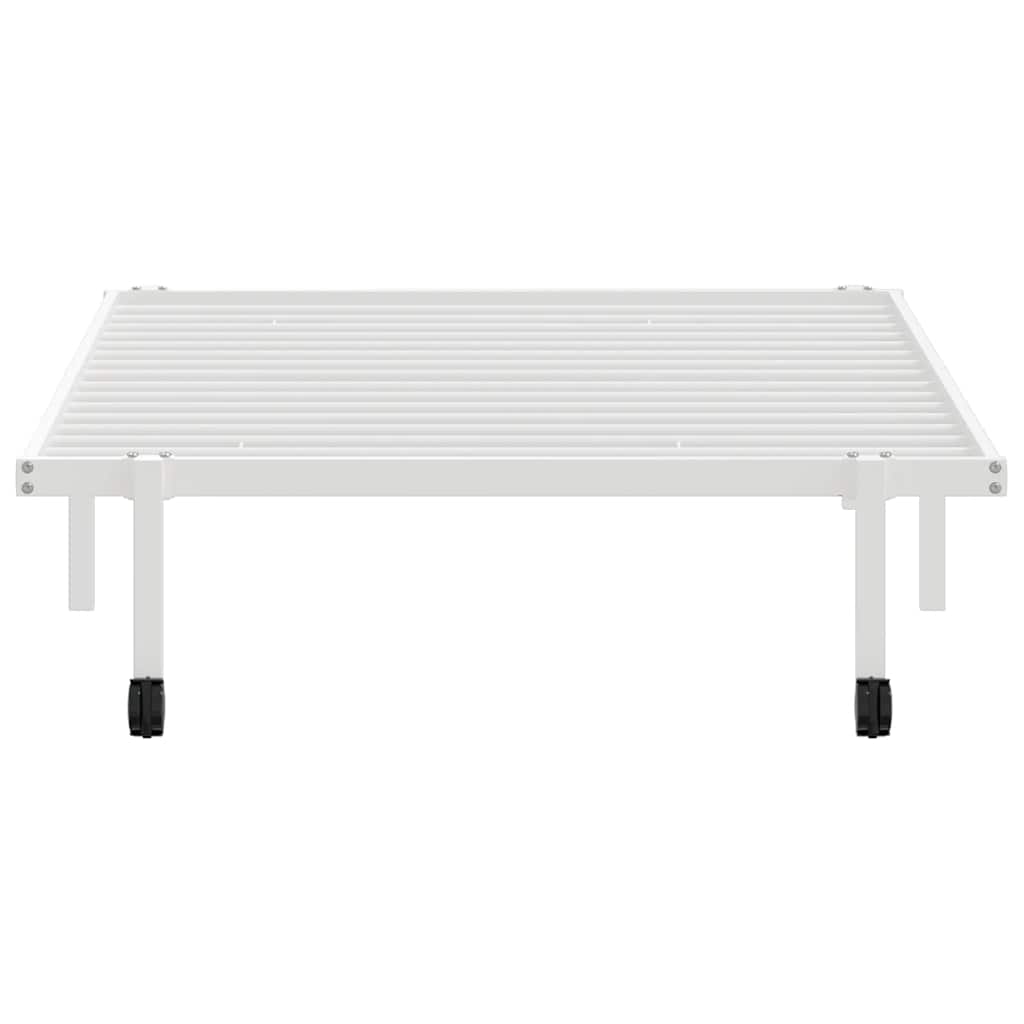 Bettgestell ohne Matratze Klappbar Weiß 107x203 cm Stahl