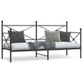 Tagesbett ohne Matratze Schwarz 75x190 cm Stahl
