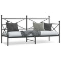Tagesbett ohne Matratze Schwarz 80x200 cm Stahl