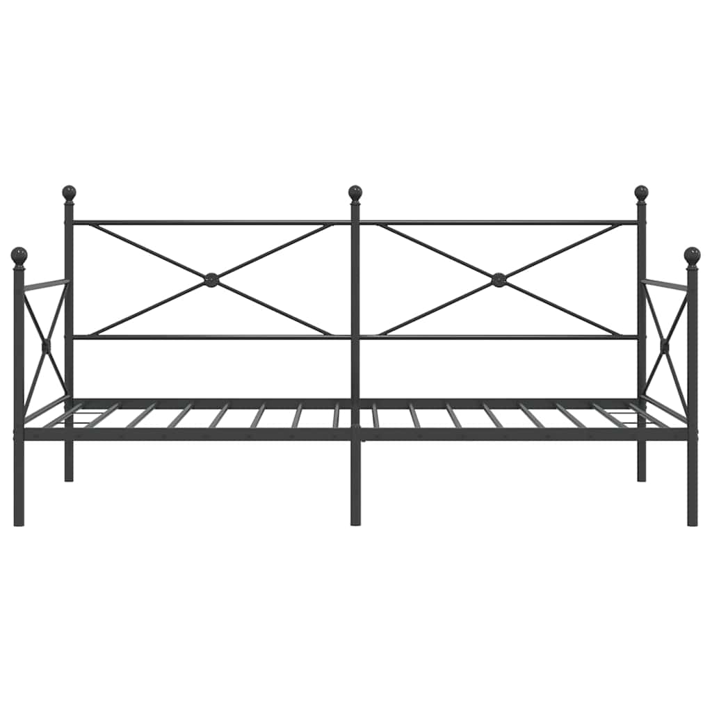 Tagesbett ohne Matratze Schwarz 100x190 cm Stahl