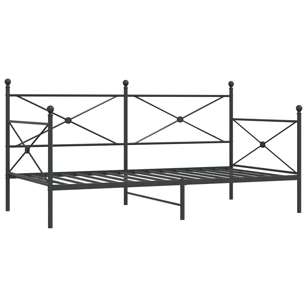 Tagesbett ohne Matratze Schwarz 100x200 cm Stahl