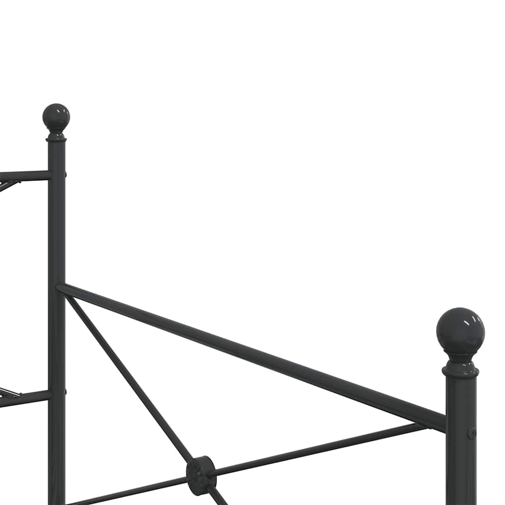 Tagesbett ohne Matratze Schwarz 100x200 cm Stahl