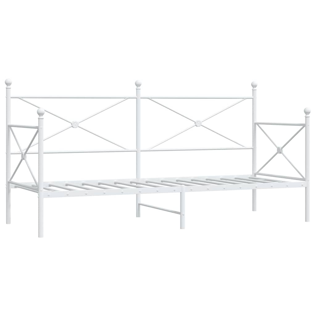 Tagesbett ohne Matratze Weiß 90x200 cm Stahl