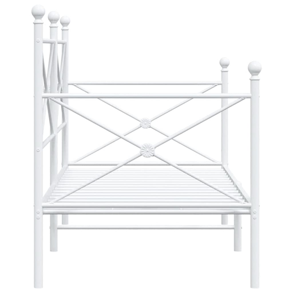 Tagesbett ohne Matratze Weiß 90x200 cm Stahl