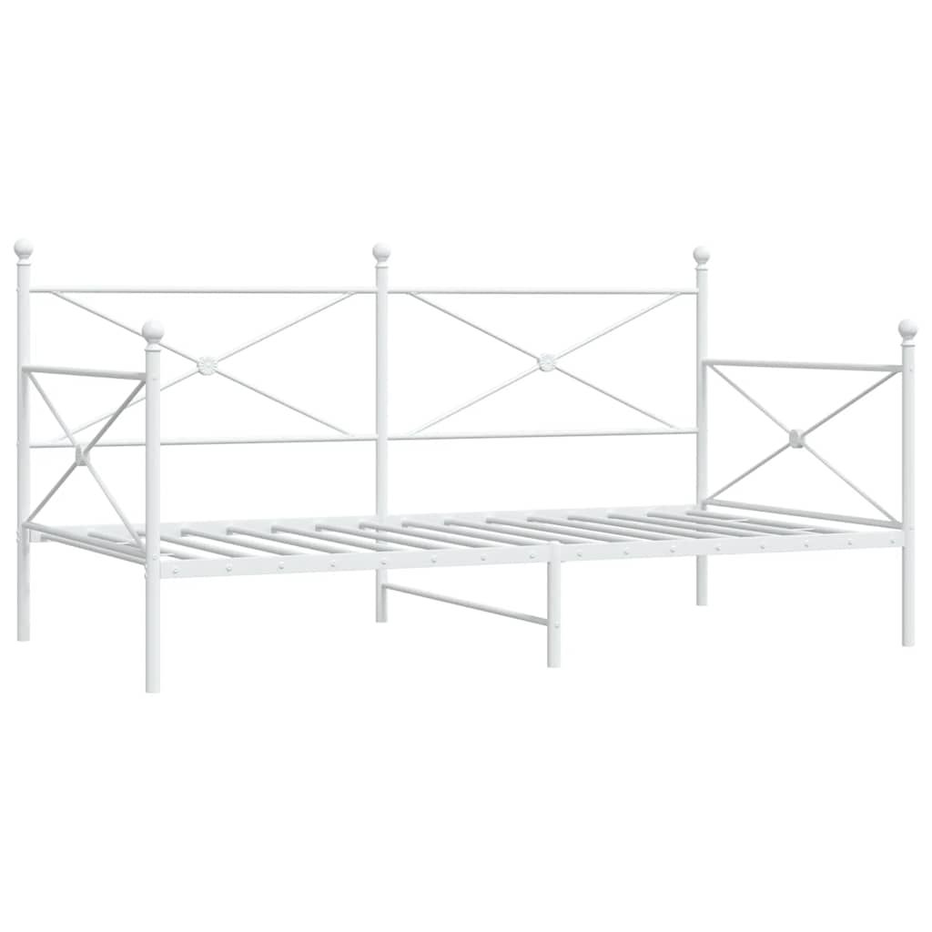 Tagesbett ohne Matratze Weiß 100x200 cm Stahl