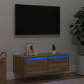TV-Schrank mit LED-Leuchten Sonoma-Eiche 75x35,5x25 cm