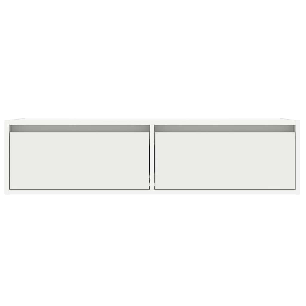 TV-Schrank mit LED-Leuchten Weiß 100x35,5x25 cm
