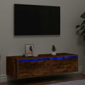 TV-Schrank mit LED-Leuchten Räuchereiche 100x35,5x25 cm