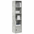 Bücherregal Betongrau 31x24x127 cm Holzwerkstoff