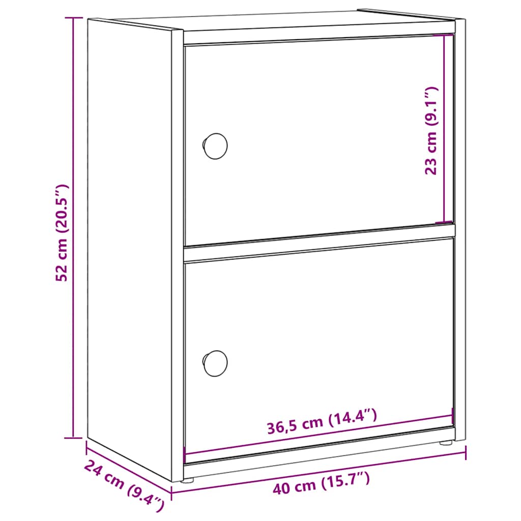 Bücherregal Betongrau 40x24x52 cm Holzwerkstoff
