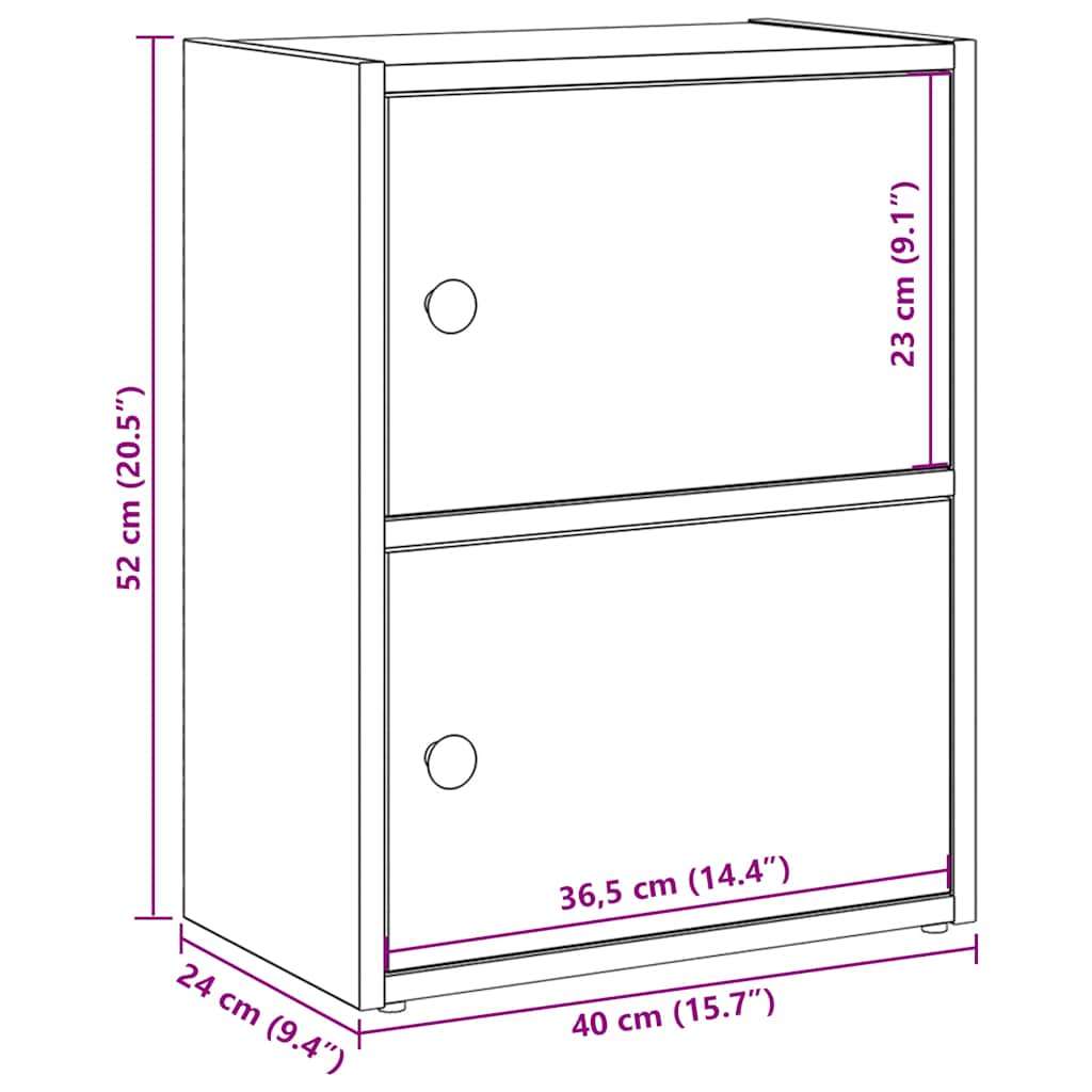 Bücherregal Artisan-Eiche 40x24x52 cm Holzwerkstoff