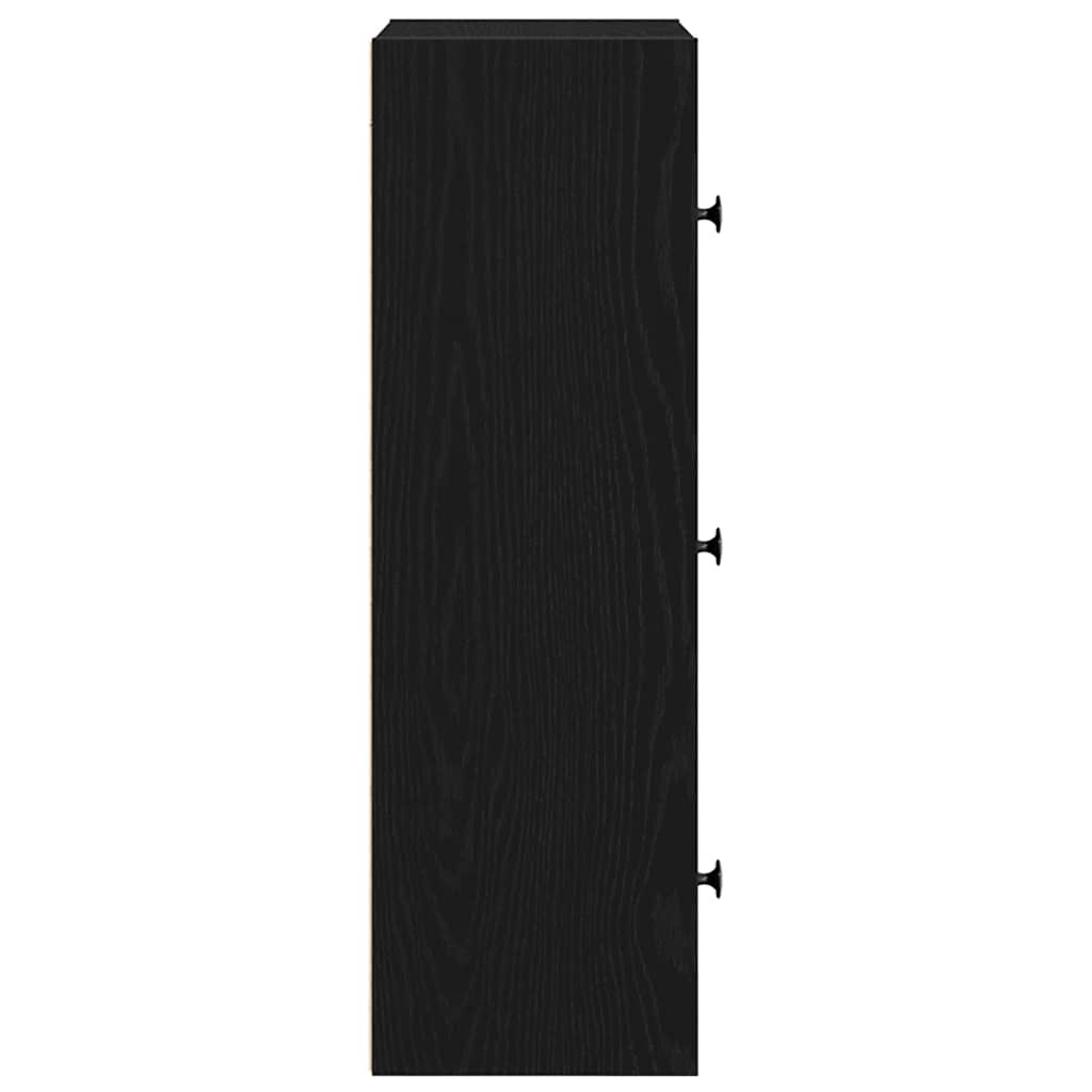 Bücherregal Schwarz Eichen-Optik 40x24x77 cm Holzwerkstoff