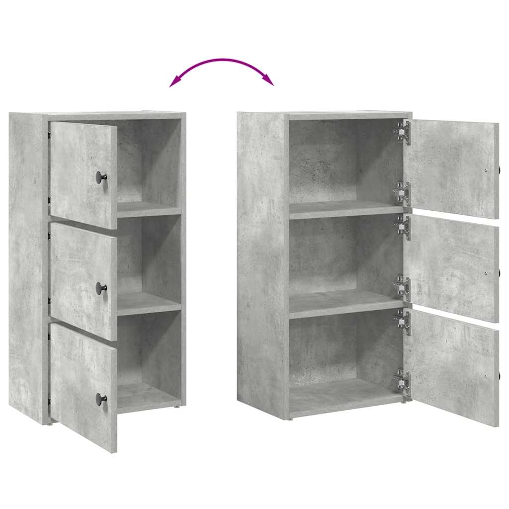 Bücherregal Betongrau 40x24x77 cm Holzwerkstoff