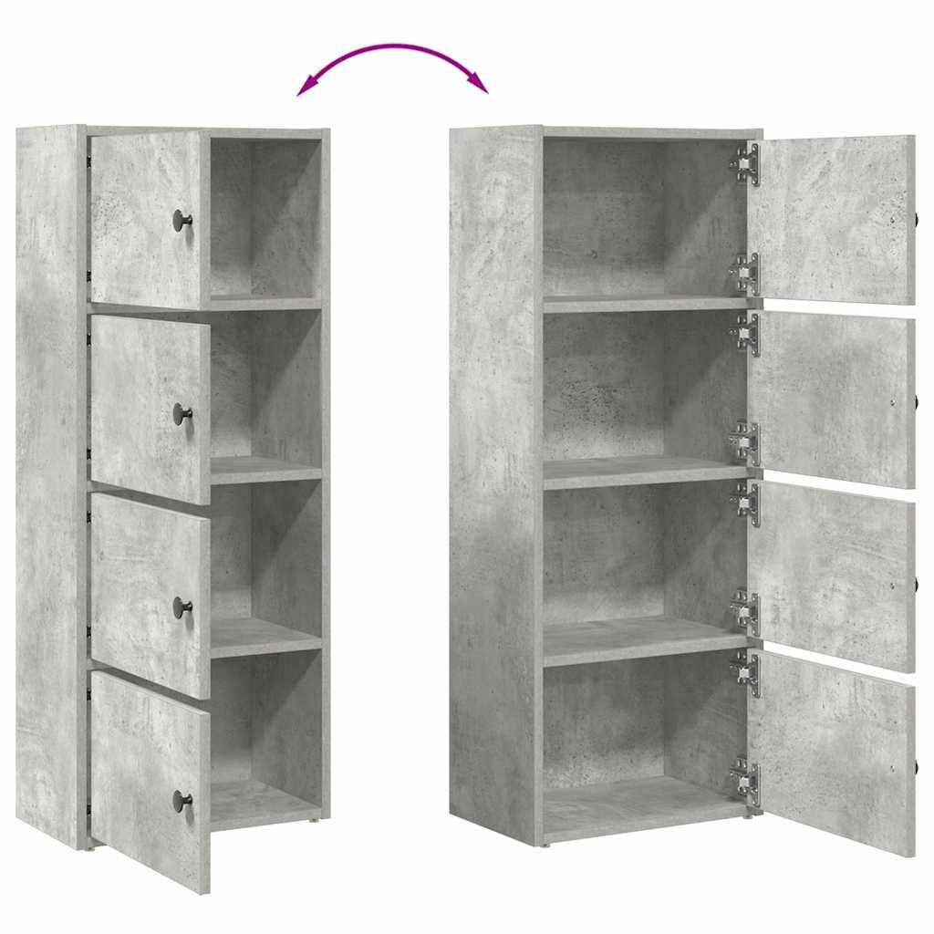 Bücherregal Betongrau 40x24x102 cm Holzwerkstoff