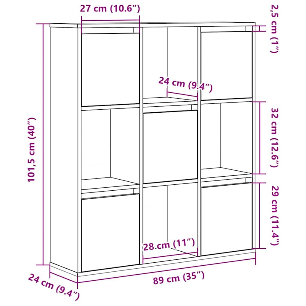 Bücherregal Weiß 89x24x101,5 cm Holzwerkstoff