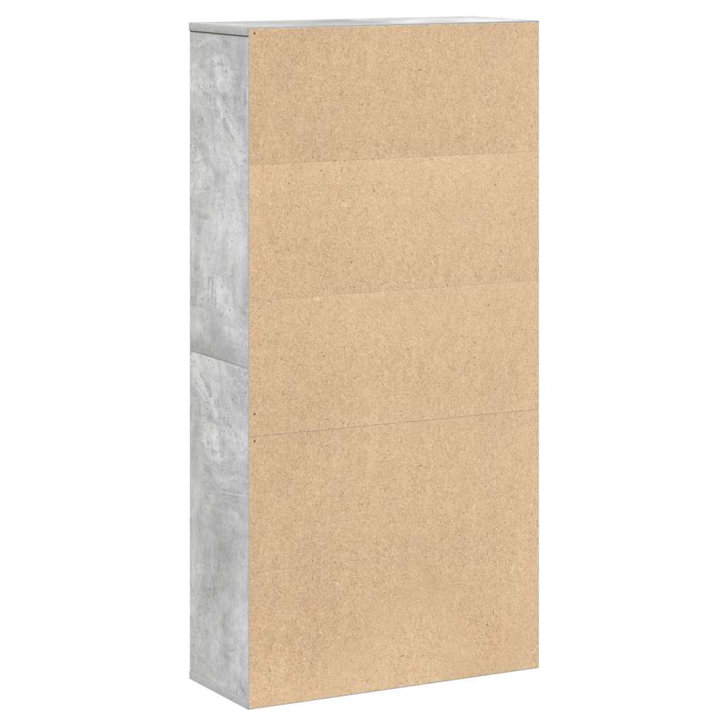 Bücherregal Betongrau 60x24x120 cm Holzwerkstoff