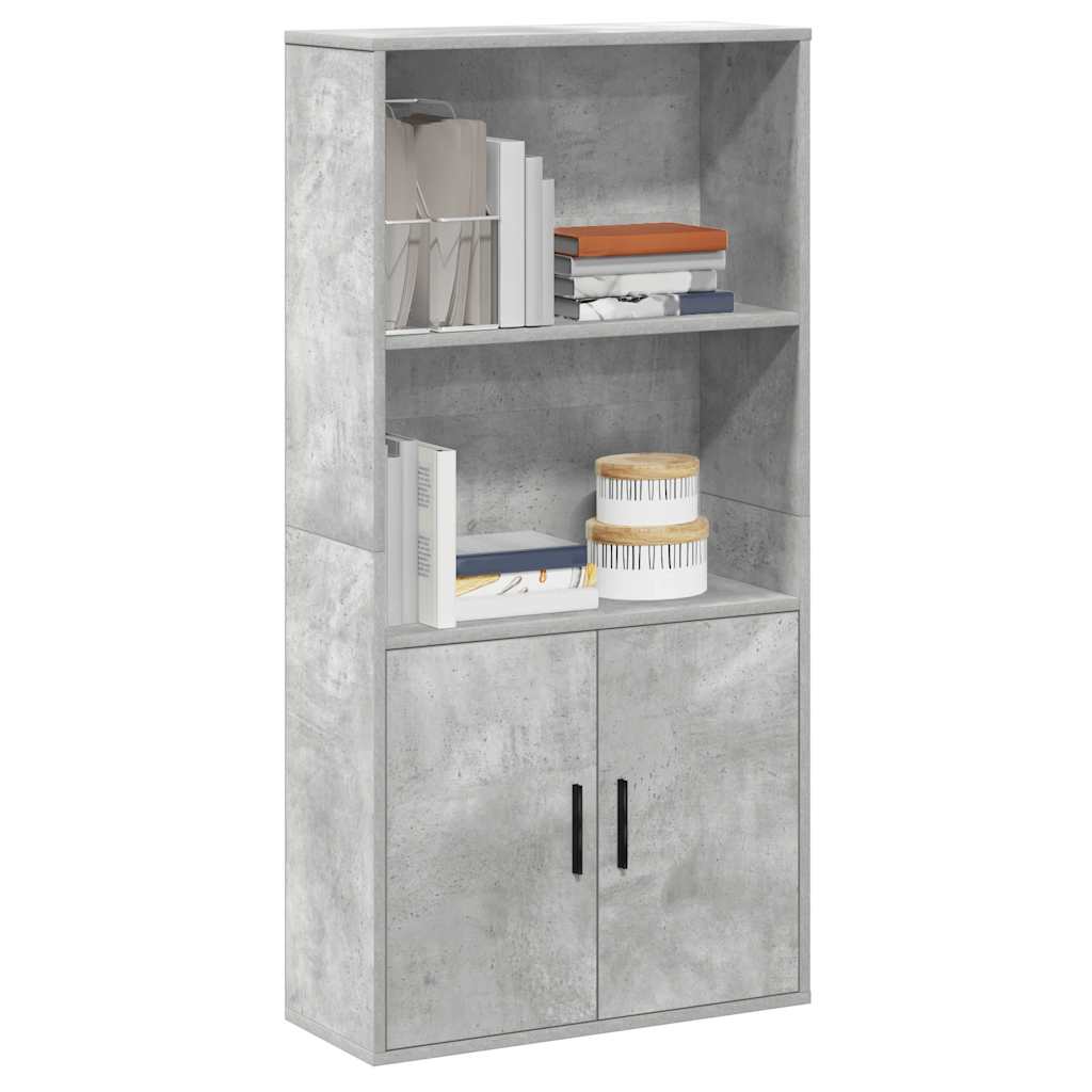 Bücherregal Betongrau 60x24x120 cm Holzwerkstoff