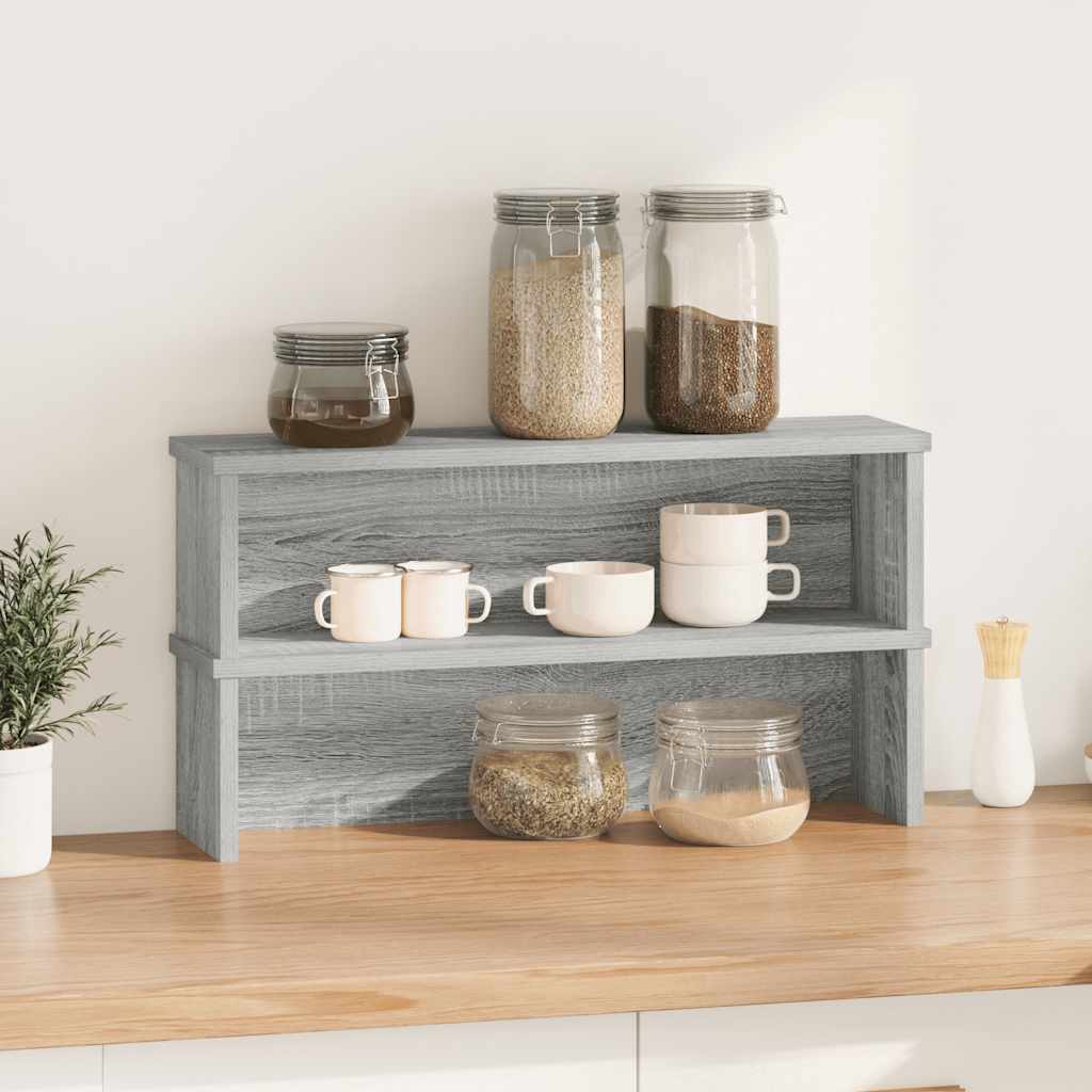 Küchenregale Stapelbar 2 Stk. Grau Sonoma 50x15x16 cm