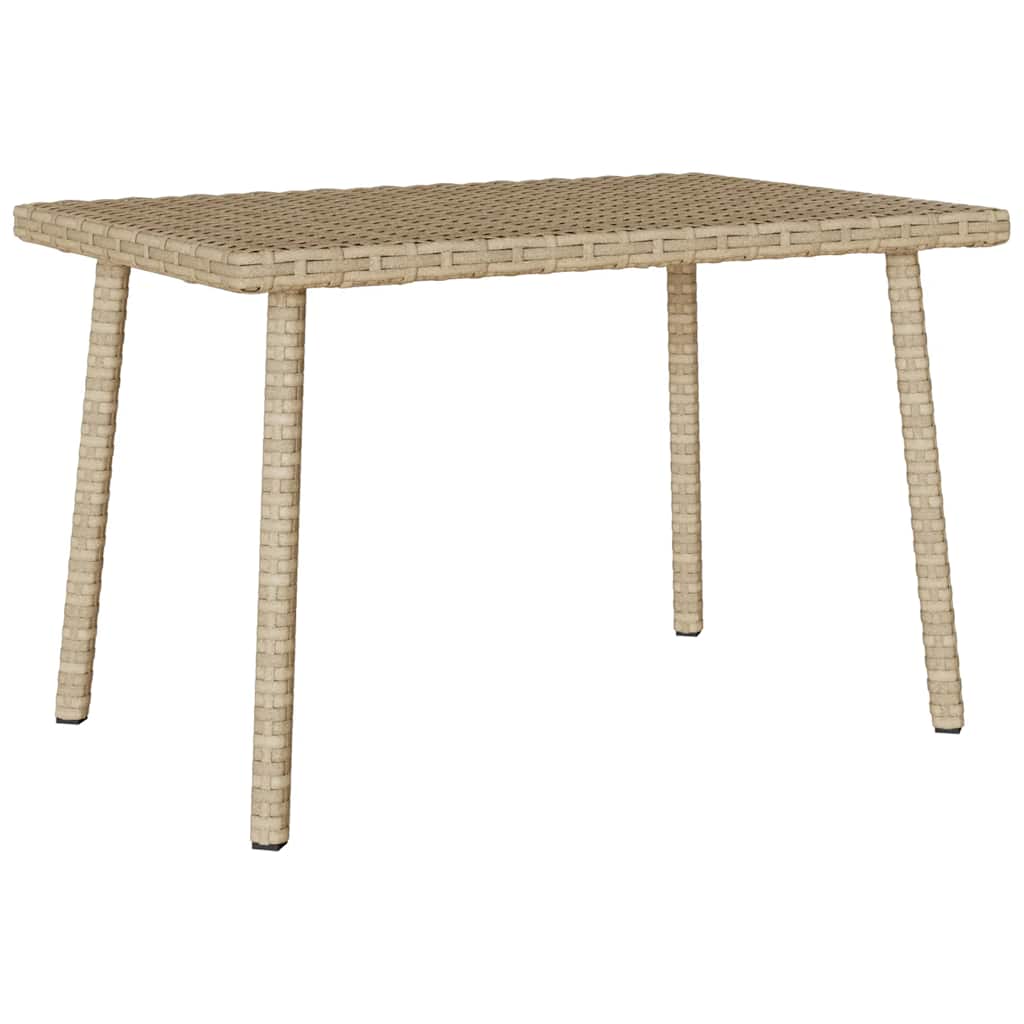 Garten-Couchtisch Rechteckig Beige 60x40x37 cm Poly Rattan