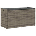 Outdoor-Sitzbank mit Stauraum und Kissen Grau 100 cm