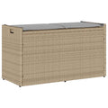 Outdoor-Sitzbank mit Stauraum und Kissen Beige 100 cm