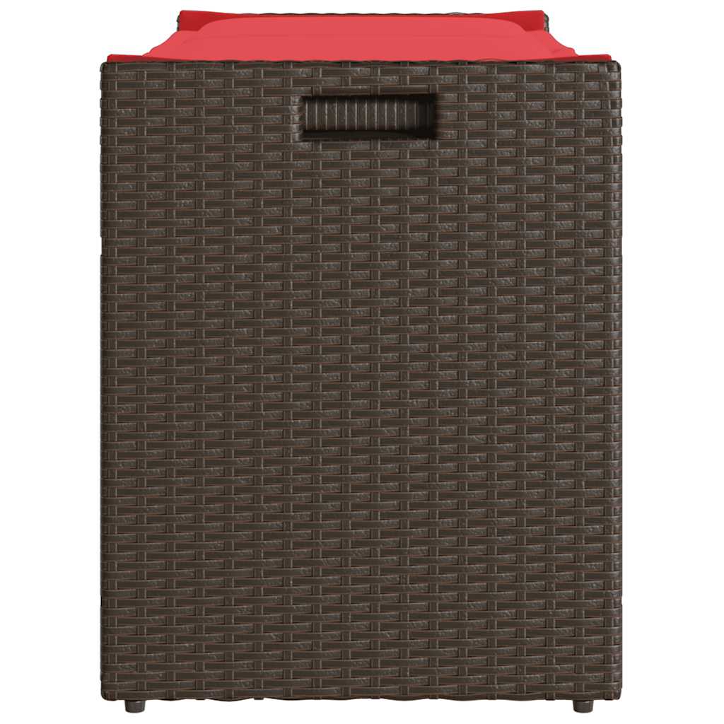 Outdoor-Sitzbank mit Stauraum und Kissen Braun 100 cm