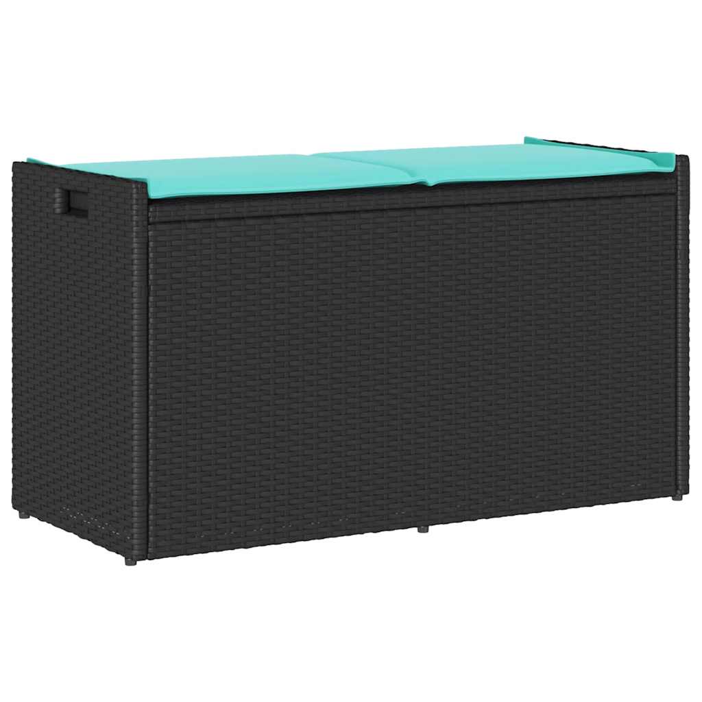Outdoor-Sitzbank mit Stauraum und Kissen Schwarz 100 cm