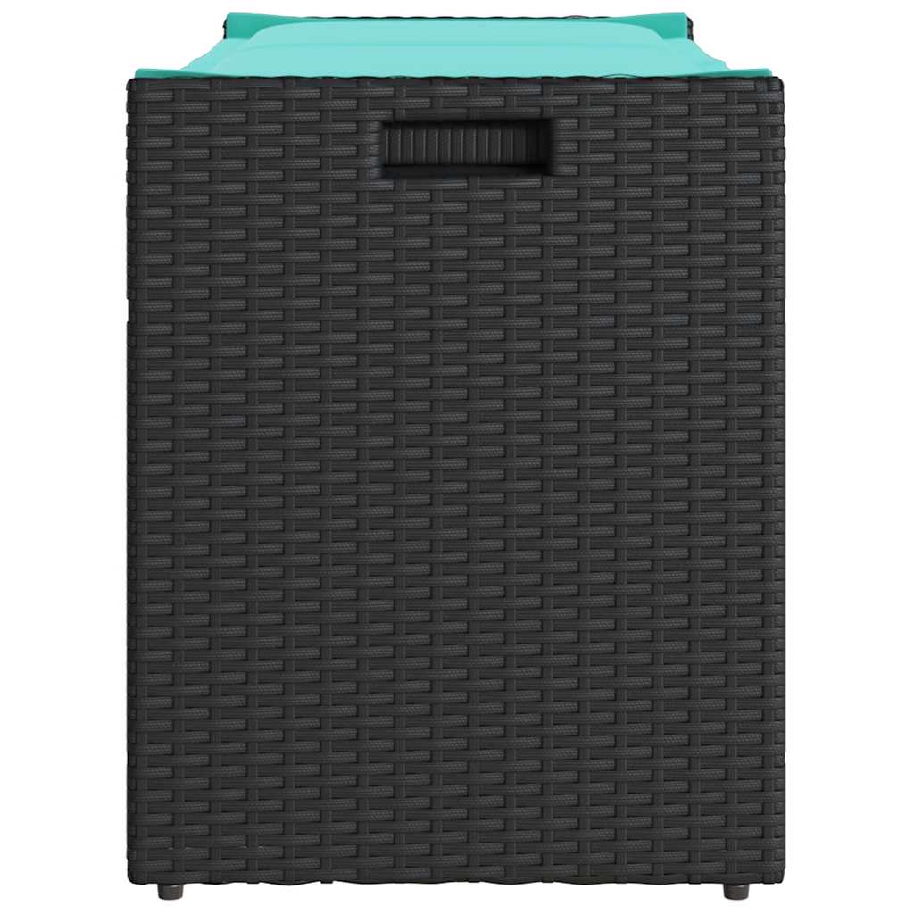 Outdoor-Sitzbank mit Stauraum und Kissen Schwarz 100 cm
