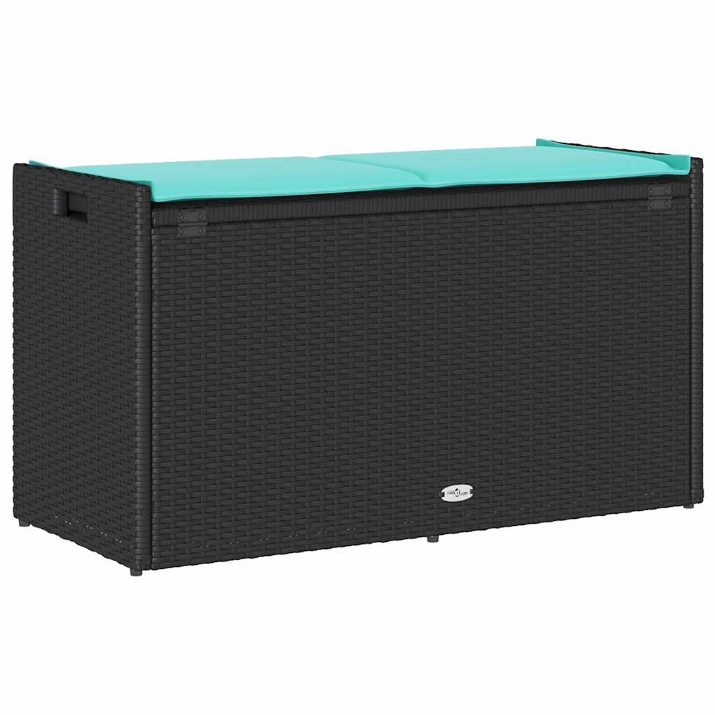 Outdoor-Sitzbank mit Stauraum und Kissen Schwarz 100 cm