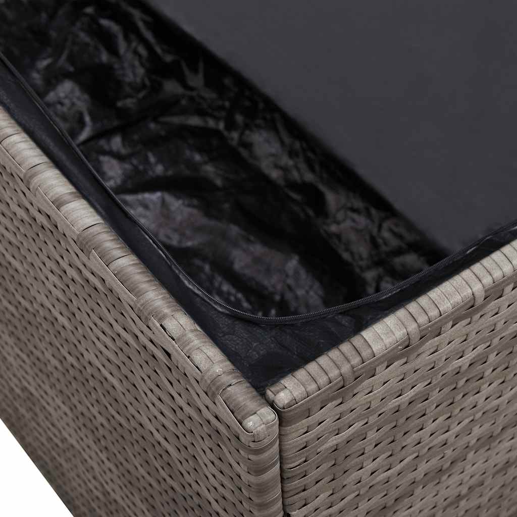 Garten-Aufbewahrungsbox Grau 110 x 50 x 58 cm Poly Rattan