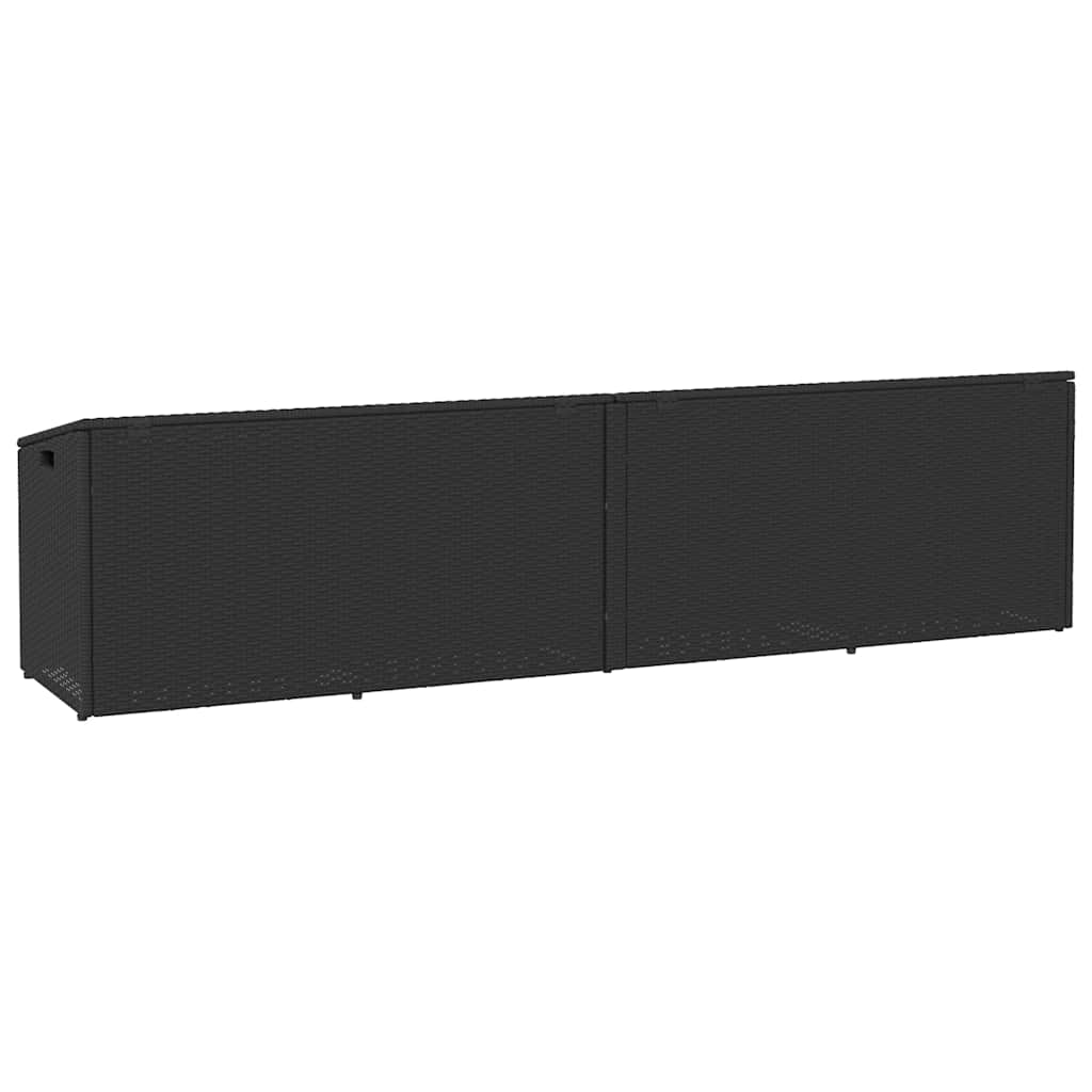 Garten-Auflagenbox Schwarz 220x50x58 cm Poly Rattan