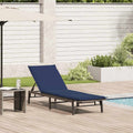 Sonnenliege mit Auflage Grau Poly Rattan