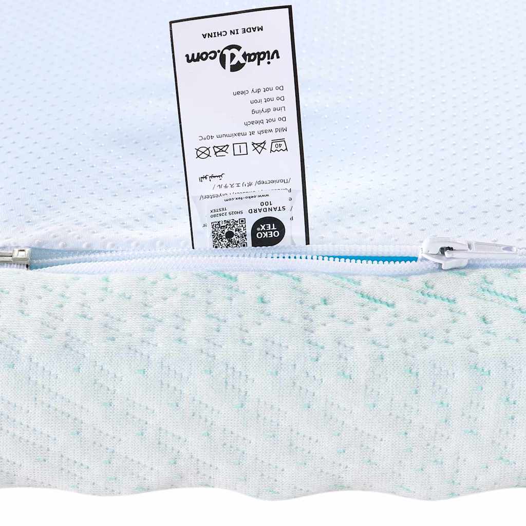 Matratzenauflage Weiß und Grün 90 x 190 cm Jacquard Stoff