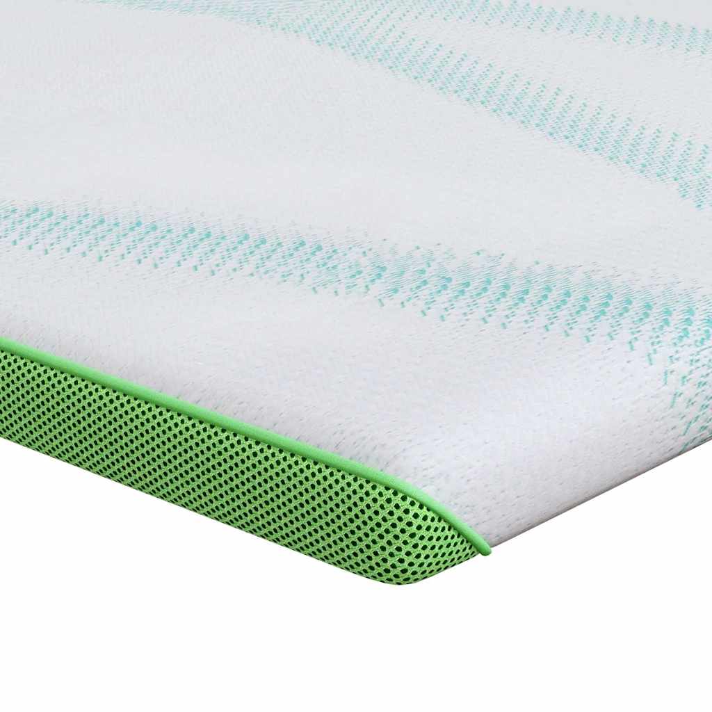 Matratzenauflage Weiß und Grün 90 x 190 cm Jacquard Stoff