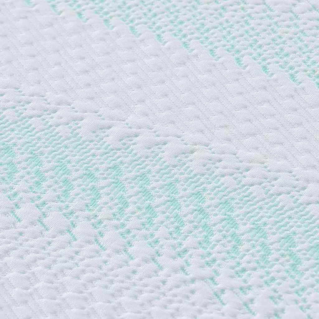 Matratzenauflage Weiß und Grün 80 x 200 cm Jacquard Stoff