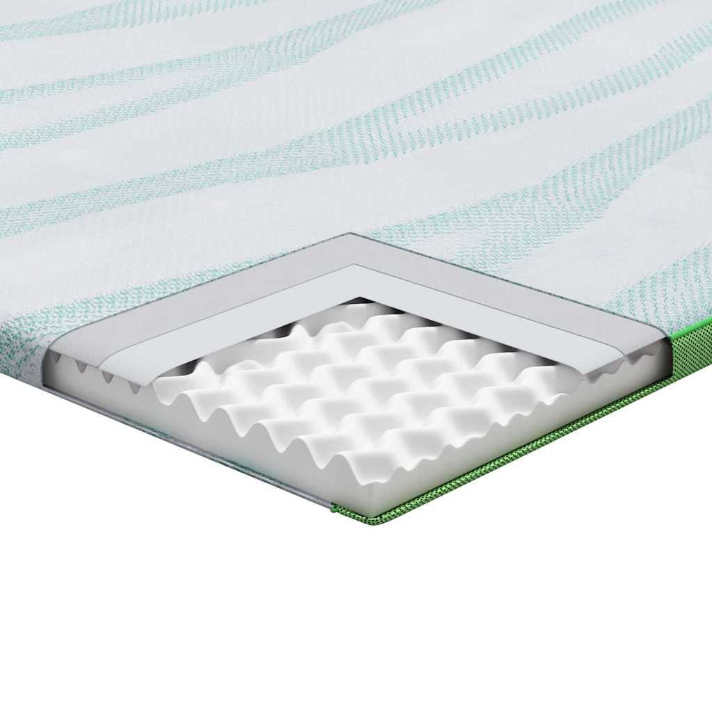 Matratzenauflage Weiß und Grün 80 x 200 cm Jacquard Stoff
