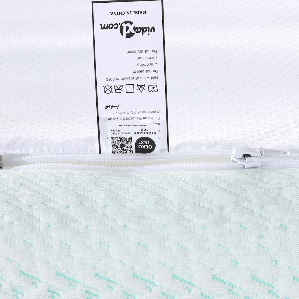 Matratzenauflage Weiß und Grün 90 x 190 cm Jacquard Stoff
