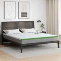Matratzenauflage Weiß und Grün 180 x 200 cm Jacquard Stoff