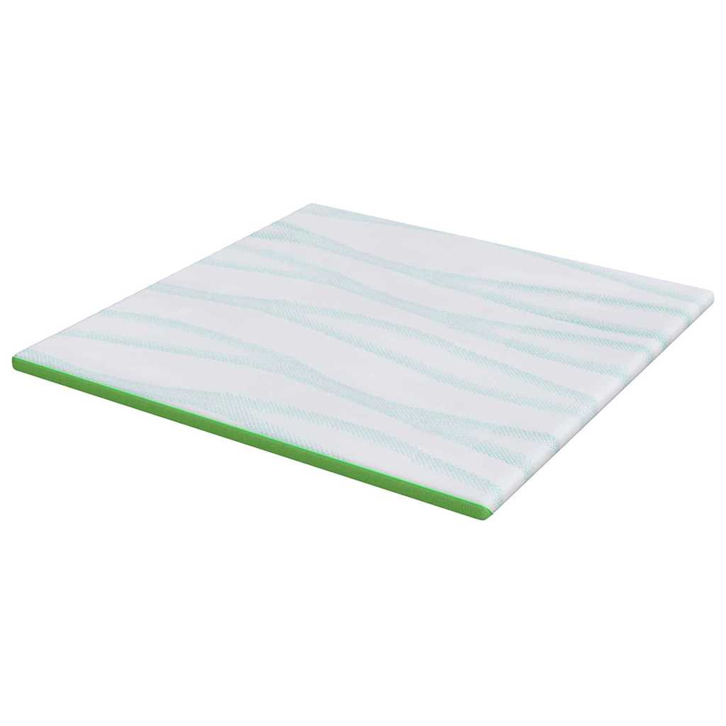 Matratzenauflage Weiß und Grün 200 x 200 cm Jacquard Stoff