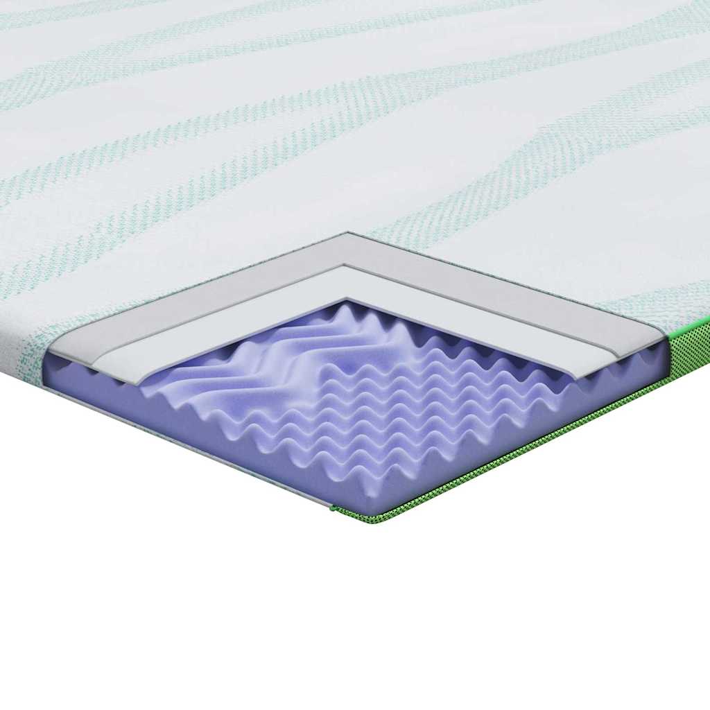 Matratzenauflage Weiß und Grün 90 x 190 cm Jacquard Stoff