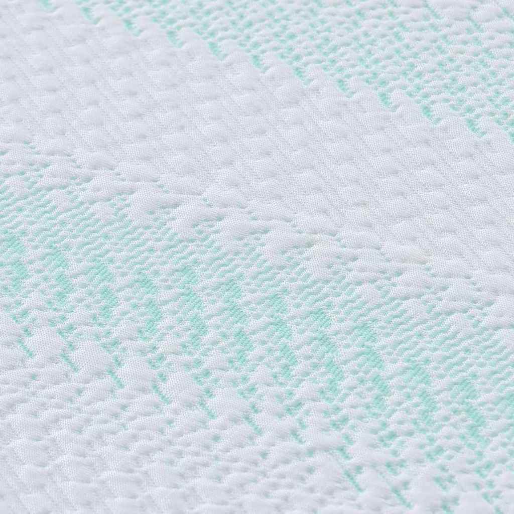 Matratzenauflage Weiß und Grün 120 x 200 cm Jacquard Stoff