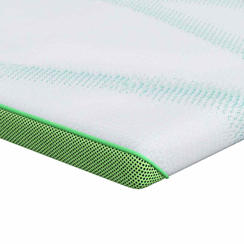 Matratzenauflage Weiß und Grün 120 x 200 cm Jacquard Stoff