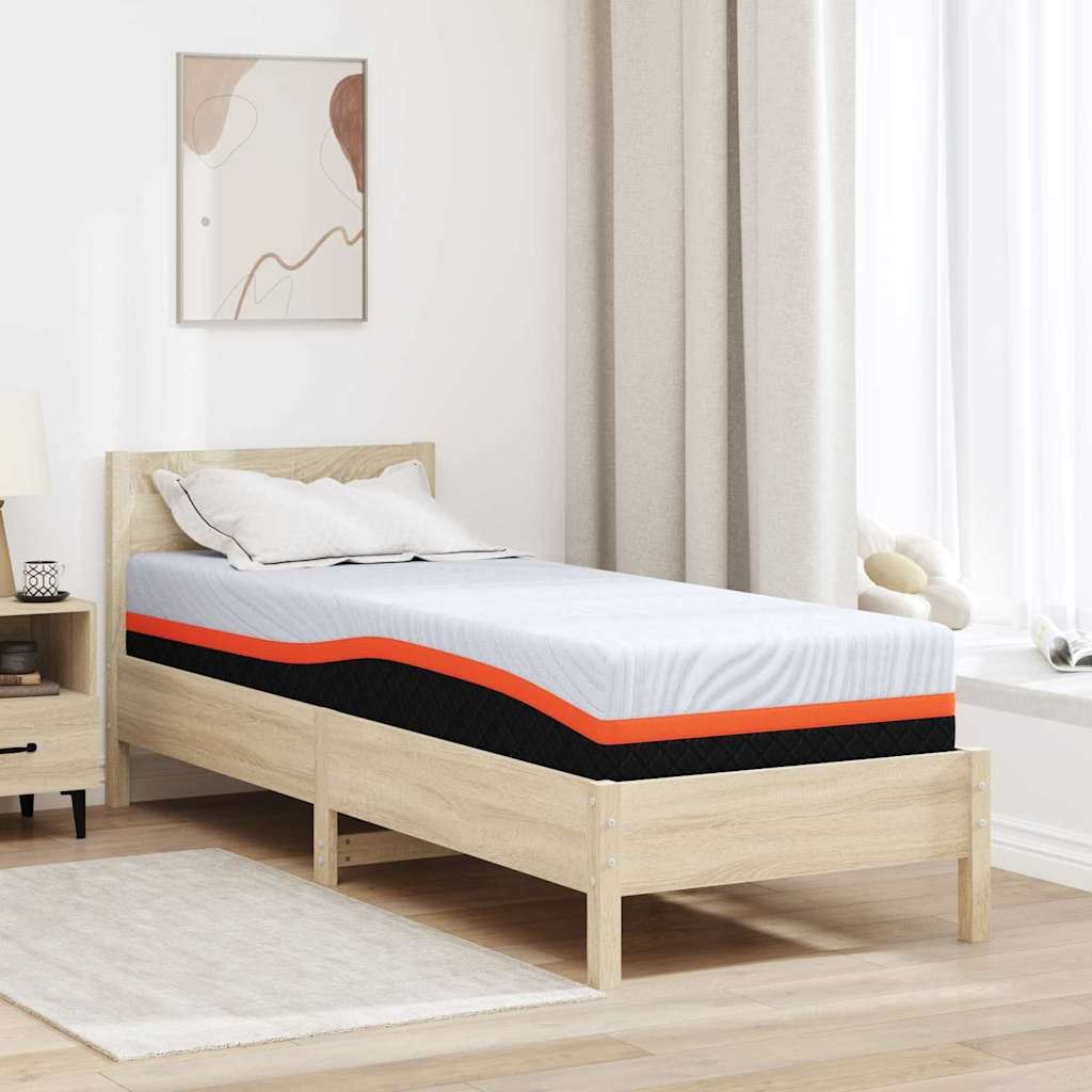 Matratze Weiß und Grau 70 x 200 cm Jacquard-Stoff