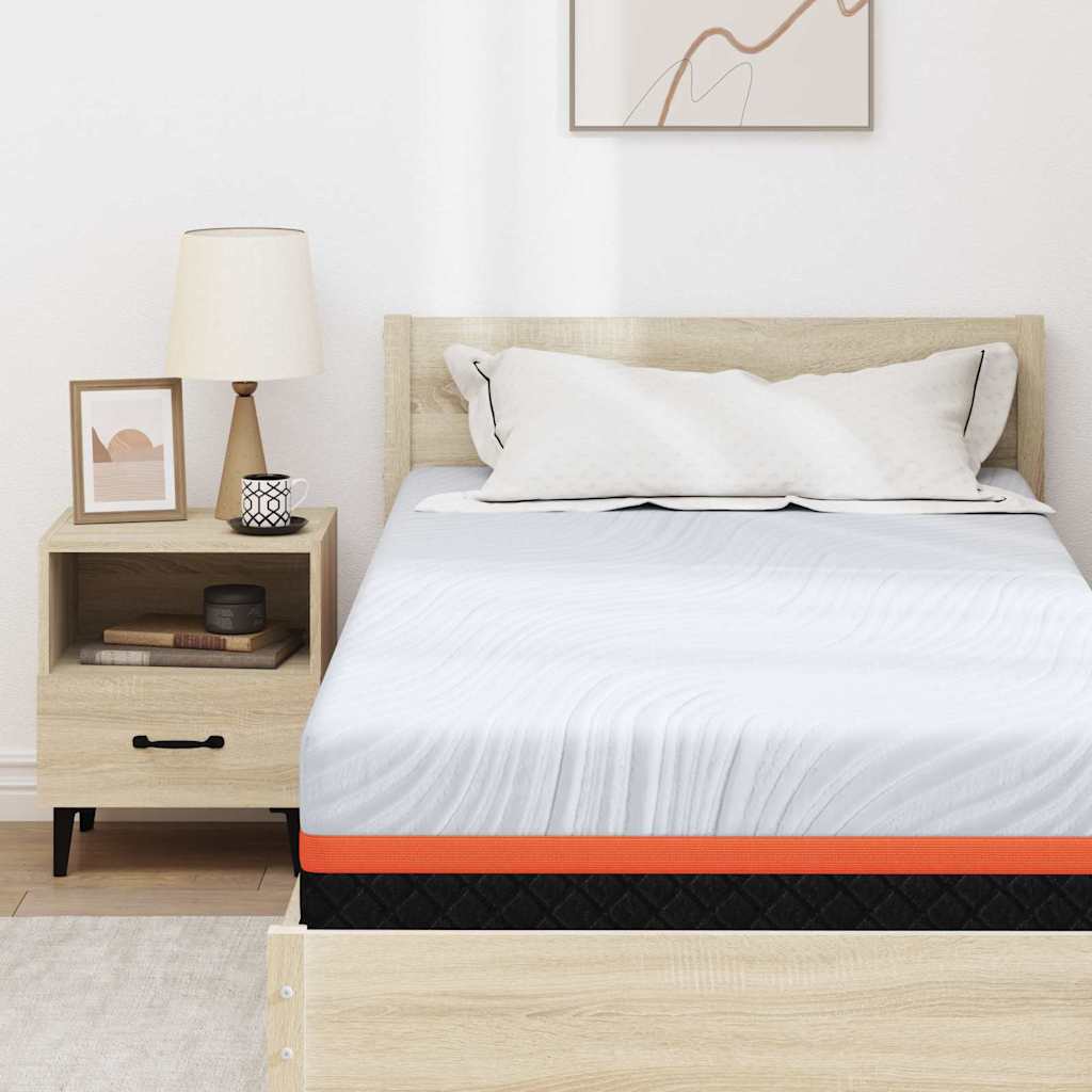 Matratze Weiß und Grau 90 x 200 cm Jacquard-Stoff